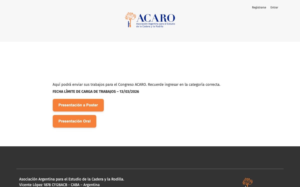 Congreso ACARO: envío de resúmenes